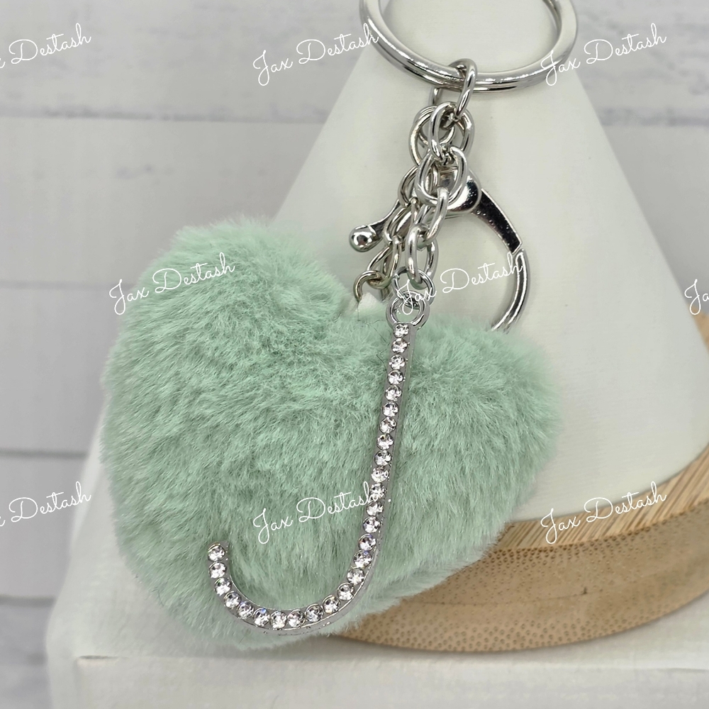 Monogrammed Purse/Key Heart Puff Charms - Picture 10 of 10